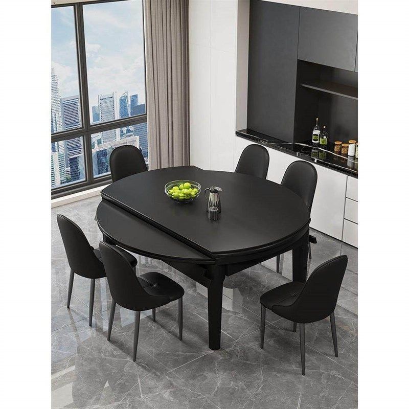 实木岩板餐桌椅可变圆桌2025新款家用小户型伸缩折叠圆形吃饭桌子,住宅家具,岩板餐桌,淘宝优惠券,粉丝福利购,淘宝优惠卷