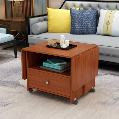 边几可升降折叠茶几小户型可移动储物饭桌一体式客厅变形两用柜子