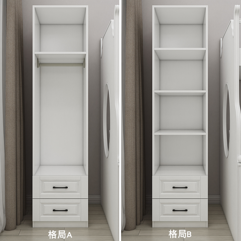 欧式衣柜简约现代儿童单门衣柜50cm卧室双门衣橱储物柜经济型定制