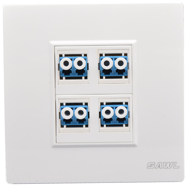 四口LC光纤面板8型位光钎包含lc法兰盘耦合器宽带电脑网络插座