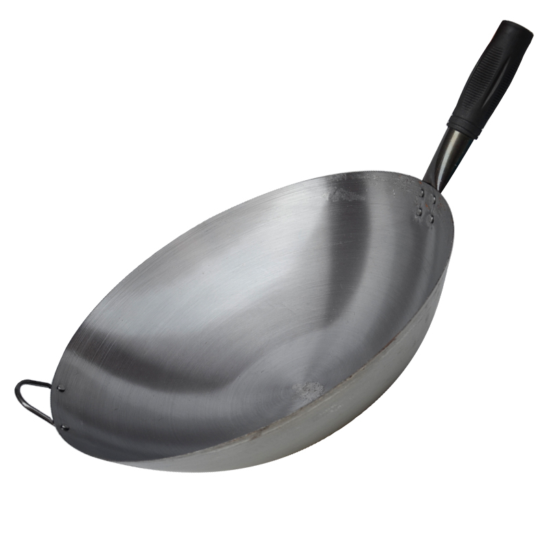 36\38\40\45厘米炒锅单柄铁锅家用大锅轻薄钢皮锅饭店食堂夜宵