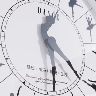 舞蹈教室创意装饰挂钟芭蕾舞蹈练功房时尚个性挂墙钟客厅静音钟表