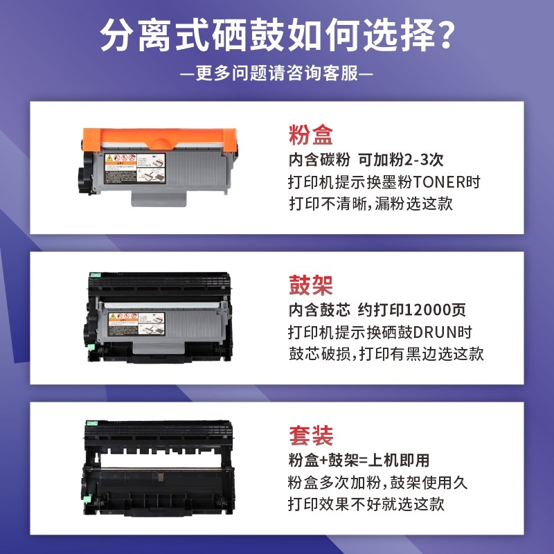 适用兄弟 DCP-7180dn 7480 7380激光打印机HL2260D 2560墨盒DCP-7