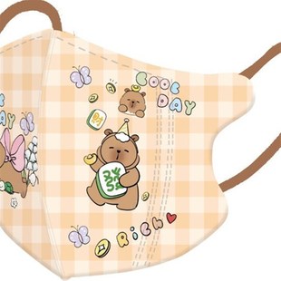 一次性儿童d口罩卡通卡皮巴拉爱水豚图案岁学生防护口耳罩