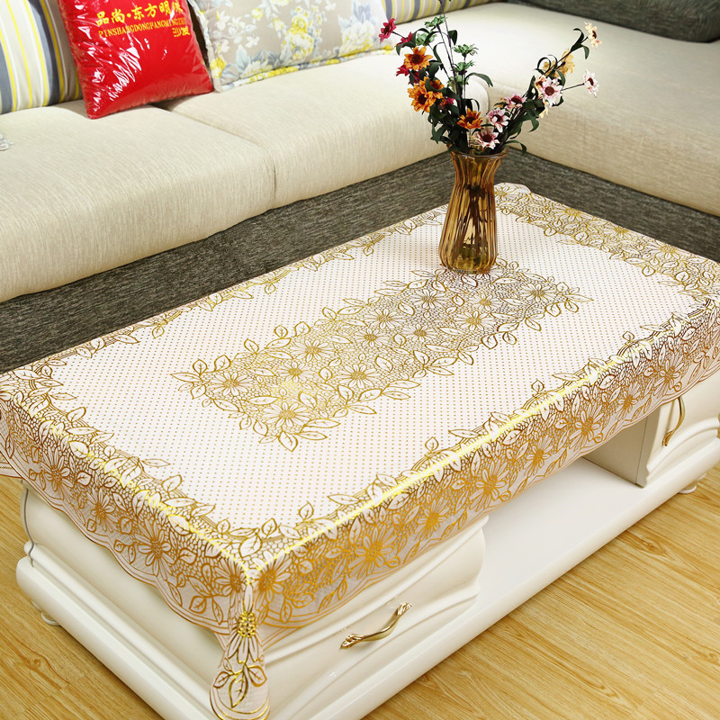 茶几桌布防水防烫防油免洗长方形餐桌垫PC现代欧式台布塑料布艺