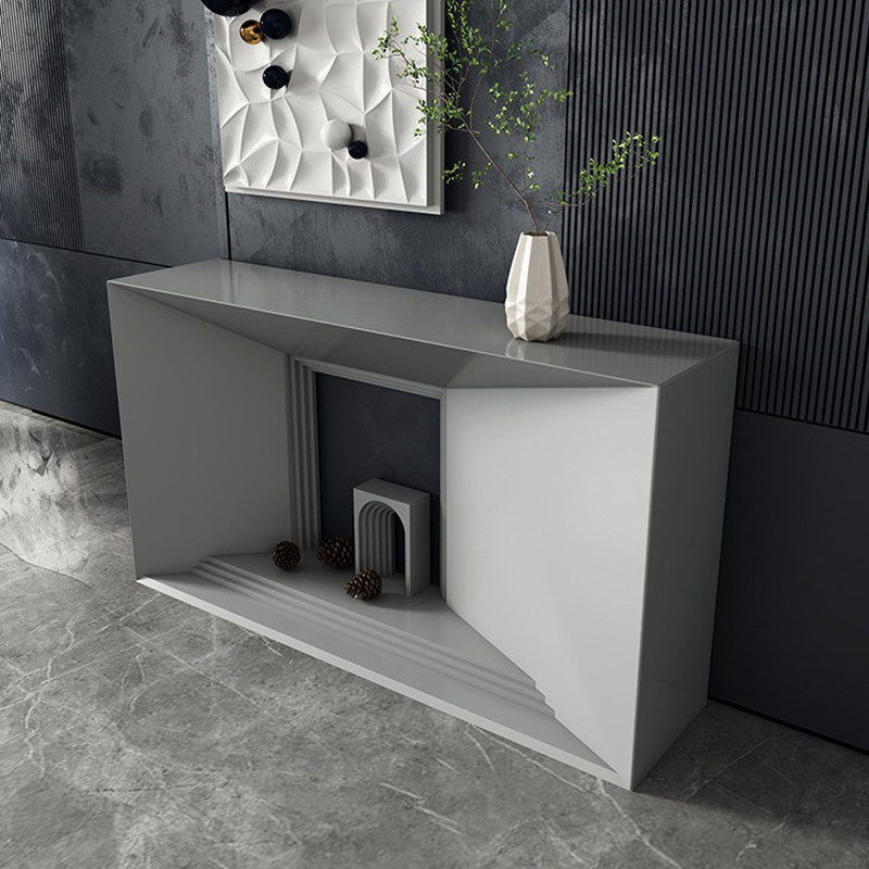 灰色烤漆玄关台创意艺术玄关桌现代回型样板间装饰柜台整装,住宅家具,玄关台,淘宝优惠券,粉丝福利购,淘宝优惠卷