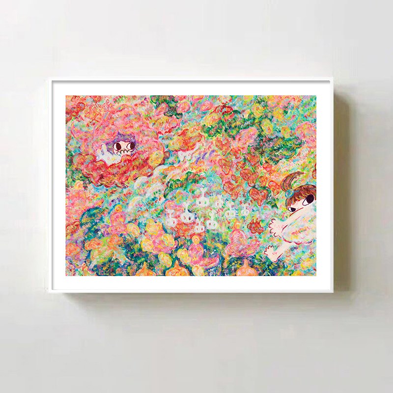 六角彩子粉色儿童房卧室挂画小众艺术高级感彩色客厅餐厅装饰画图片