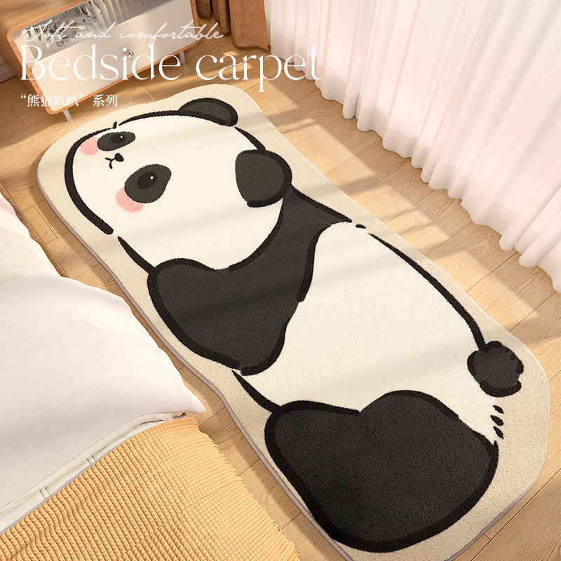 卧室地毯床边毯女孩in卡通房间爱少女耐脏卧毛绒床前毯地垫