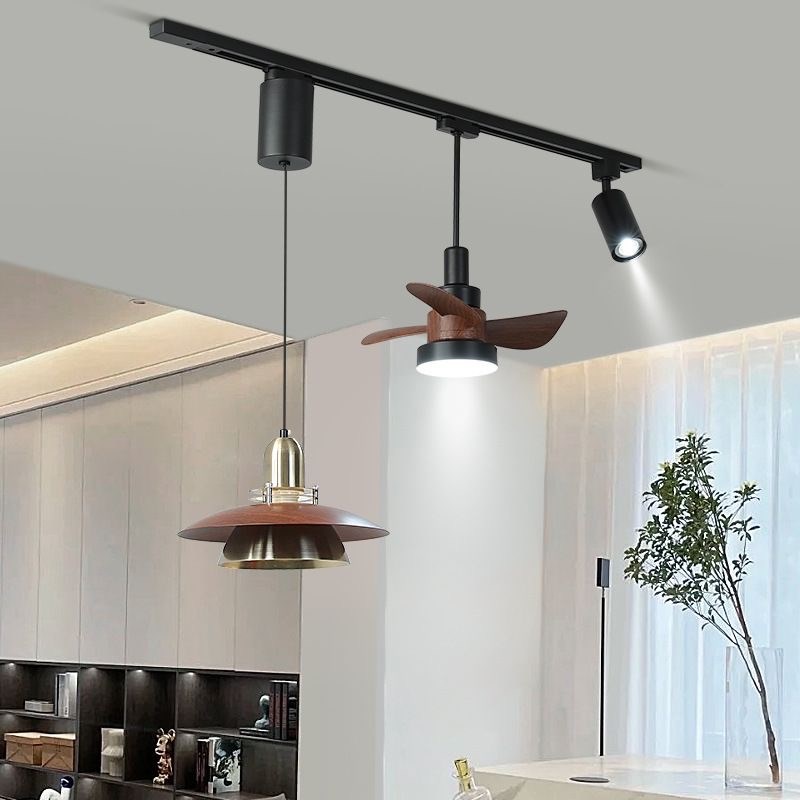 中古风餐厅吊灯可移动升降悬停轨道灯创意现代饭餐厅护眼灯具