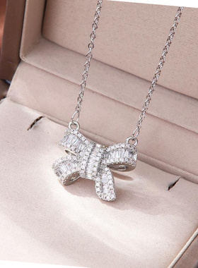 轻奢小众满钻蝴蝶结锆石锁骨链