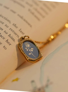 轻奢镜面玫瑰钛钢锁骨链