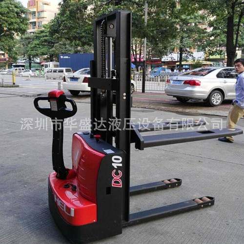 合力全电动叉车1吨步行式电动堆高车全自动堆垛车升高装卸车