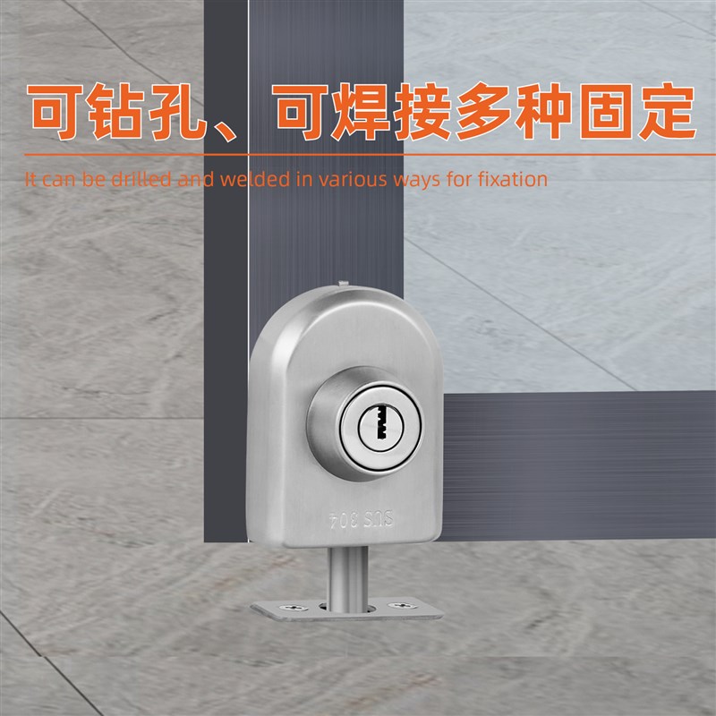 不锈钢单门锁单开带框门地锁有框玻璃门地插锁木门单开门锁插销锁