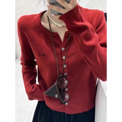 韩系穿搭女士针织开衫毛衣外套