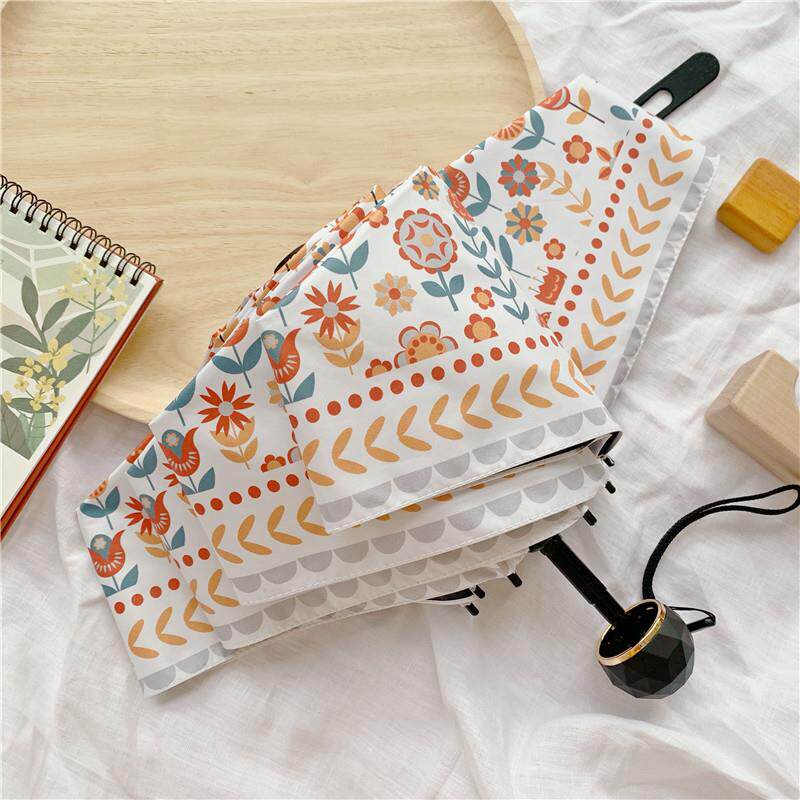 五折ins小清新折叠晴雨伞两用防晒紫外线学生韩版黑胶遮太阳伞女