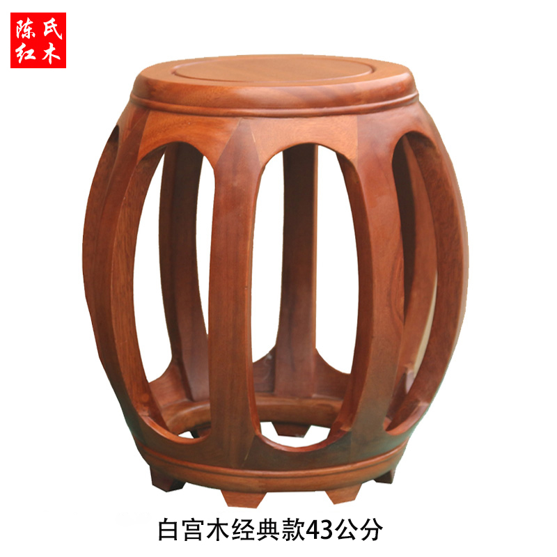 红木鼓凳实木花梨木鸡翅木雕花矮凳换鞋凳古筝凳专业琴凳