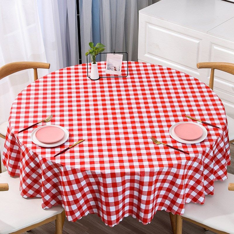 圆形餐桌桌布防水防油免洗纯色格子家用饭店大圆桌餐桌布台布,居家布艺,桌布,淘宝优惠券,粉丝福利购,淘宝优惠卷