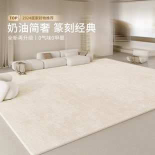 轻奢高级感卧室沙发厚地垫暖色系免洗可擦奶油风 地毯客厅2024新款