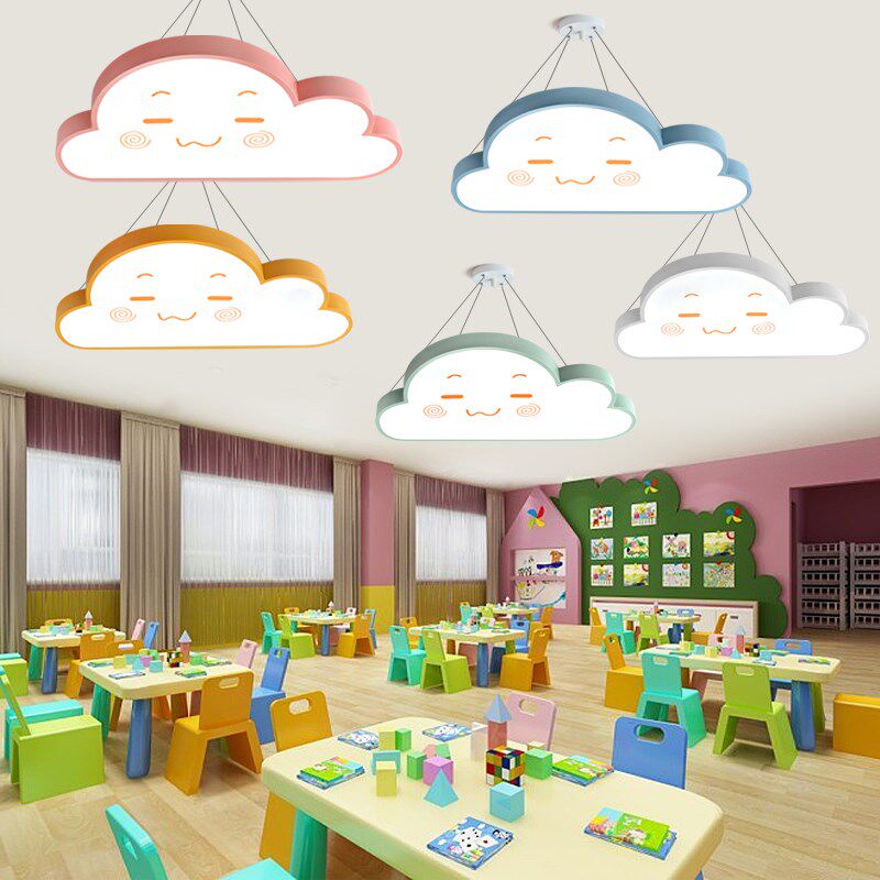 卡通笑脸云朵吊灯幼儿园教室走廊过道灯儿童淘气堡艺术构造型灯