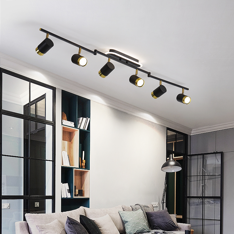 明装轨道灯射灯led天花灯家用创意客厅无主灯商铺商用COB导轨筒灯