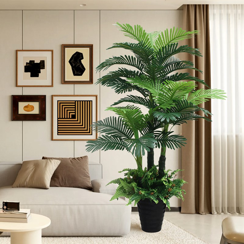仿真散尾葵装饰塑料植物造景室内假花仿生绿植盆栽客厅落地大葵树