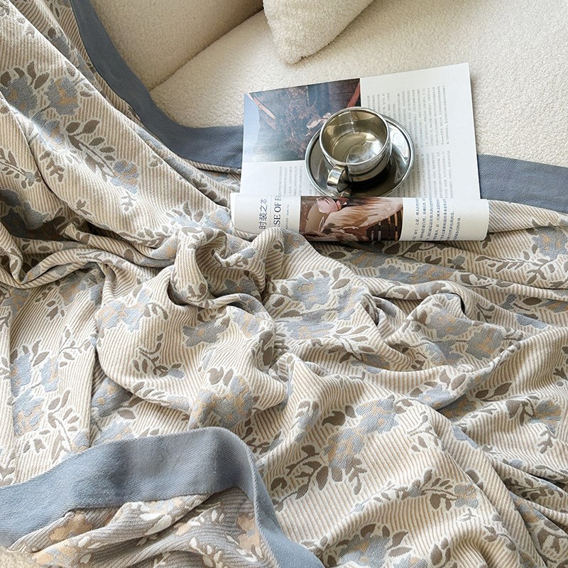 新款多功能竹棉层纱布毯单人可机洗毛巾被办公室午睡盖毯薄被++