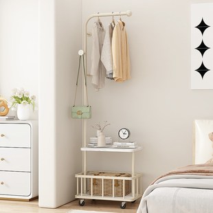 中古风衣架落地卧室挂衣架家用床边脏衣篓转角衣帽架