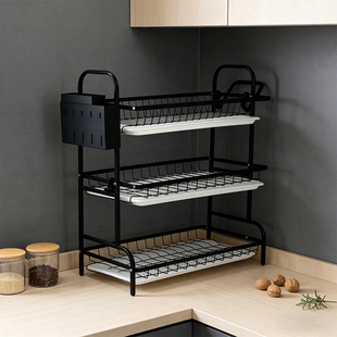 厨房置物架碗架碗碟碗盘收纳架沥水架桌面放碗筷收纳碗柜