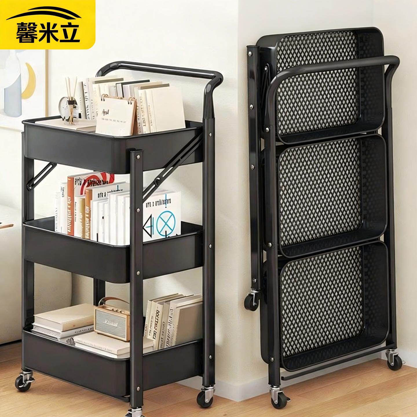 小推车置物架厨房卧室多层婴儿零食移动落地卫生间转角储物收纳架