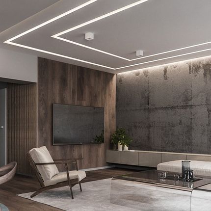 嵌入式无边框回光灯槽超薄偏光洗墙灯线性灯客厅led预埋反光铝槽