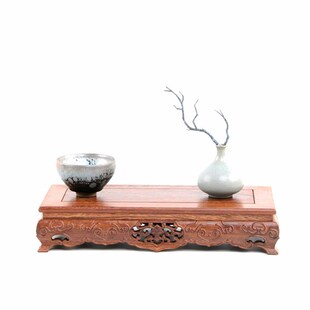 红木底座长方形工艺品鸡翅木紫砂壶奇石头实木质托架子