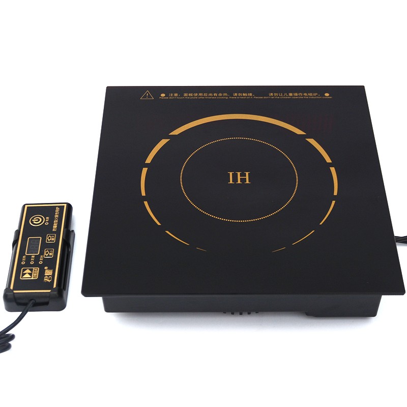 君耀HD2-2火锅电磁炉商用酒店方形大功率嵌入式线控2W圆形
