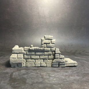 冬官手作 鱼缸水草缸造景水泥装饰废墟围墙城墙砖墙房子