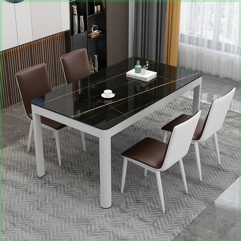 餐桌椅现代小户型家用人人长方形吃饭桌子钢化玻璃餐桌