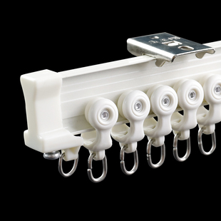 帘上佳客厅卧室阳台窗轨加厚新款铝合金转弯轨道直轨送滑轮