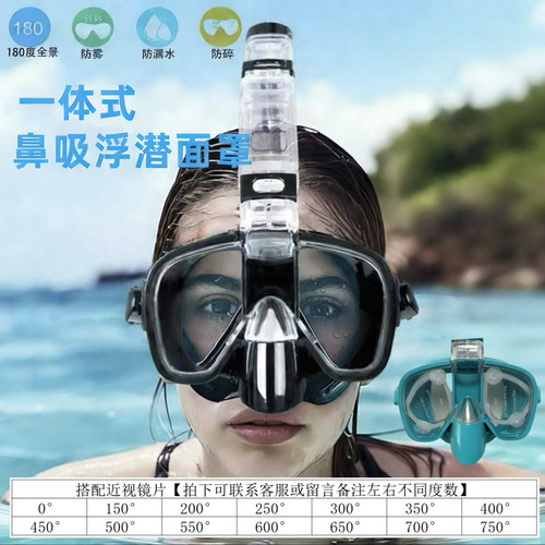 近视潜水镜浮潜防雾潜水游泳面罩