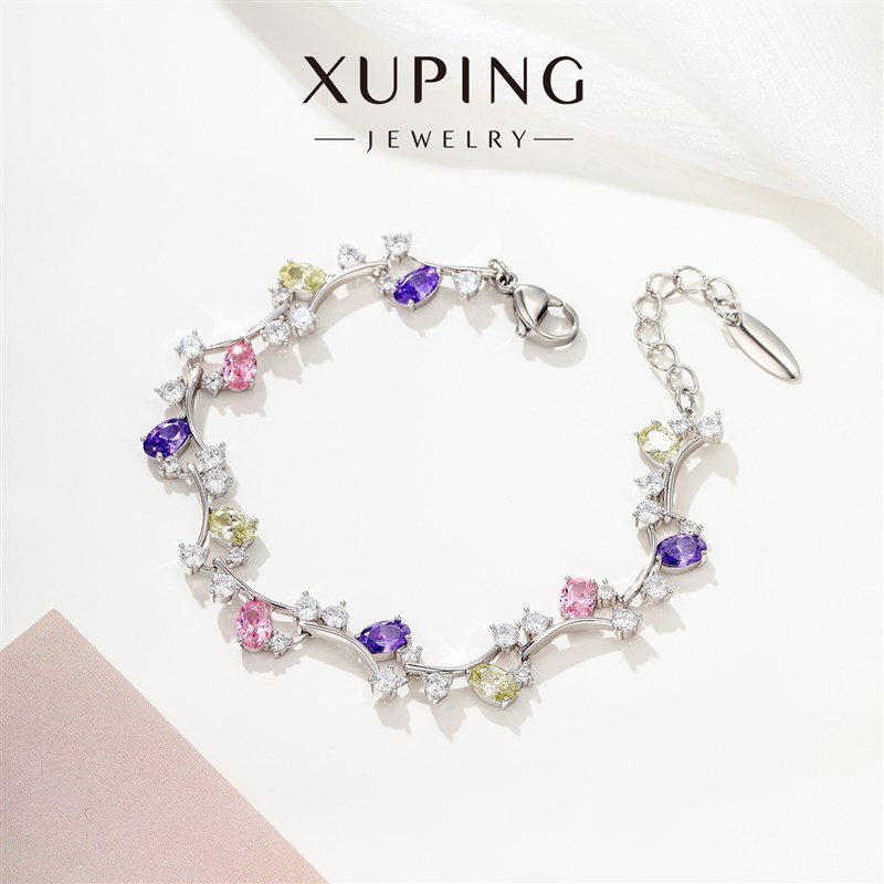 旭平彩色宝c石系列紫藤花手錬女轻奢精致千金赶温柔手饰七夕礼物