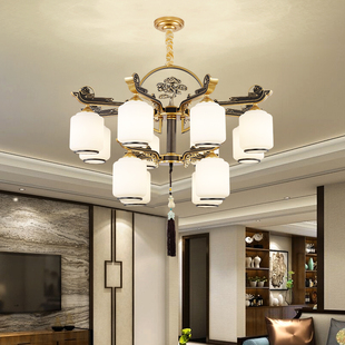 新中式吊灯客厅灯中国风LED轻奢大气餐厅卧室别墅复式楼梯灯具