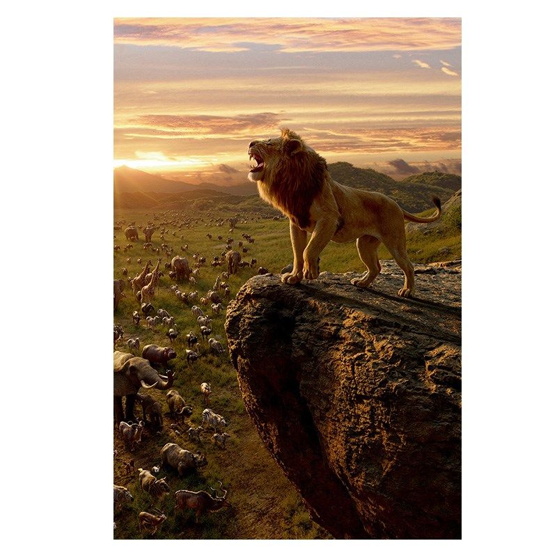 狮子王电影海报辛巴丁满动漫迪斯尼怀旧酒吧自粘墙贴壁纸装饰挂画
