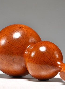 花梨木雕葫芦实木质葫芦摆件客厅家居装饰玄关桌面摆设开业送礼品