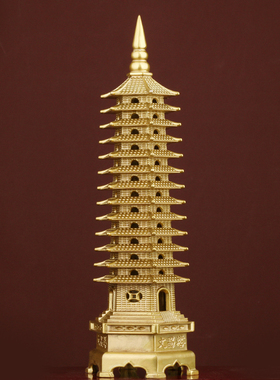 纯黄铜13层文昌塔摆件9层十三层办公室书房装饰物摆设送学子礼品