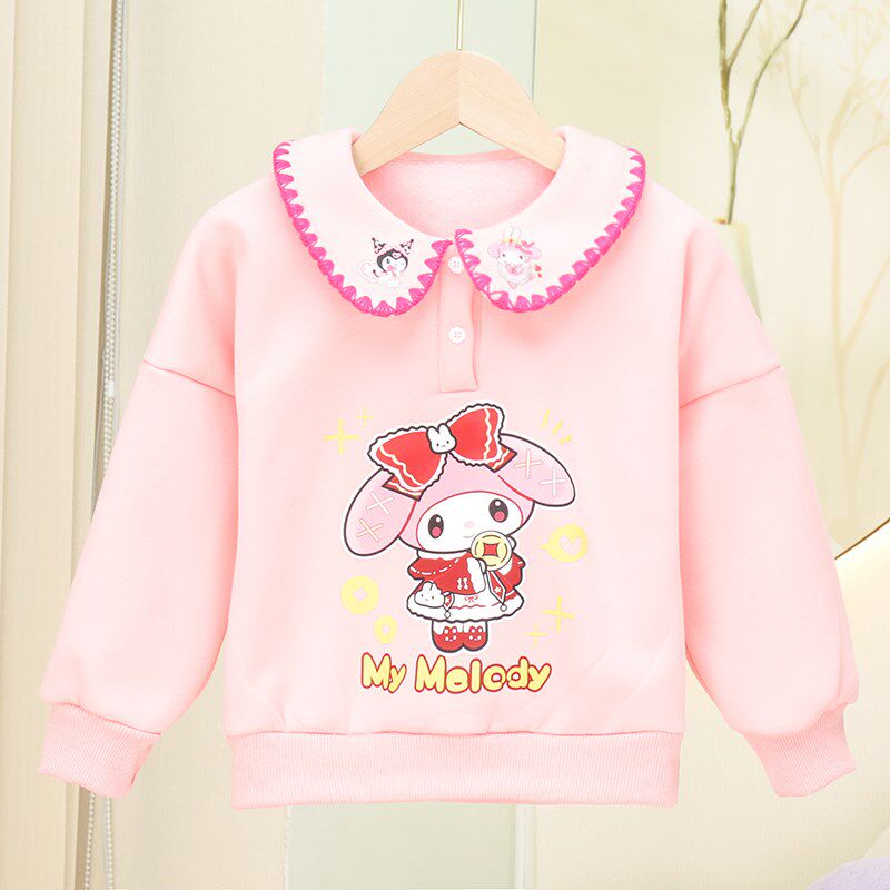 2024秋冬季女童加绒加厚卫衣套装洋气百搭外穿童装儿童保暖两件套