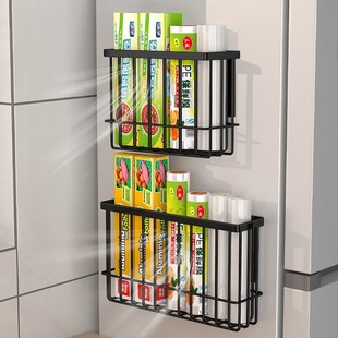 厨房保鲜膜收纳架冰箱贴磁贴置物架保鲜袋收纳盒壁挂冰箱侧门挂盒
