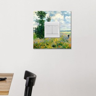 包邮 莫奈欧式 3个 饰个性 灯开关墙壁开关贴保护套墙贴插座灯开关装