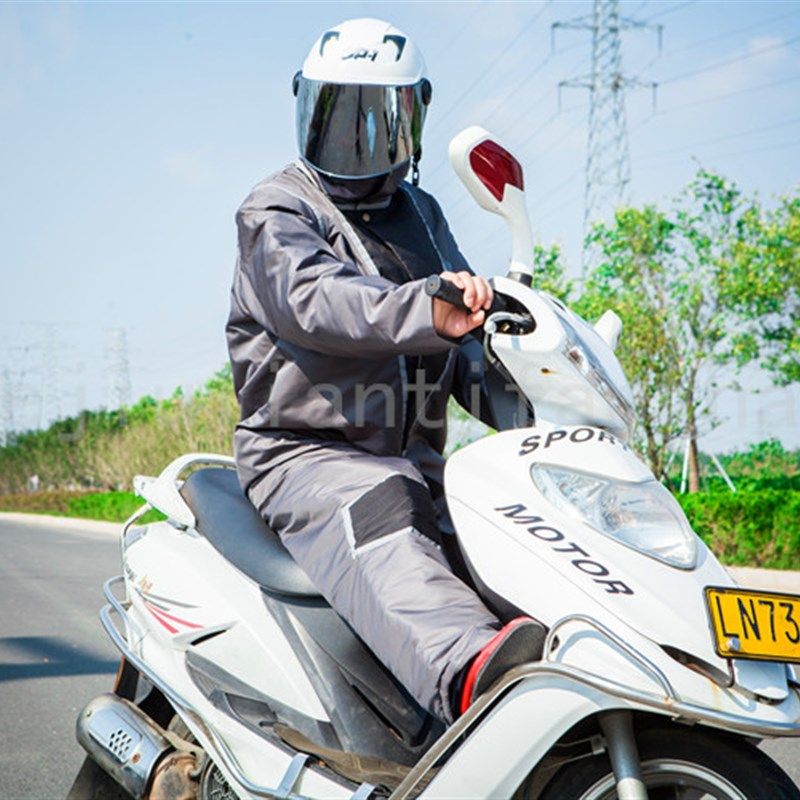 电动车连身防寒服骑行跨骑装备机车保暖加厚防水罩挡风衣被冬季