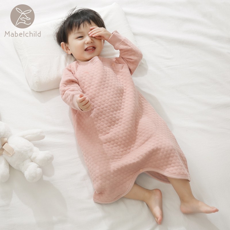 宝宝睡袍春秋冬纯棉婴儿睡袋加厚浴袍保暖睡裙家居服睡衣儿童睡袍