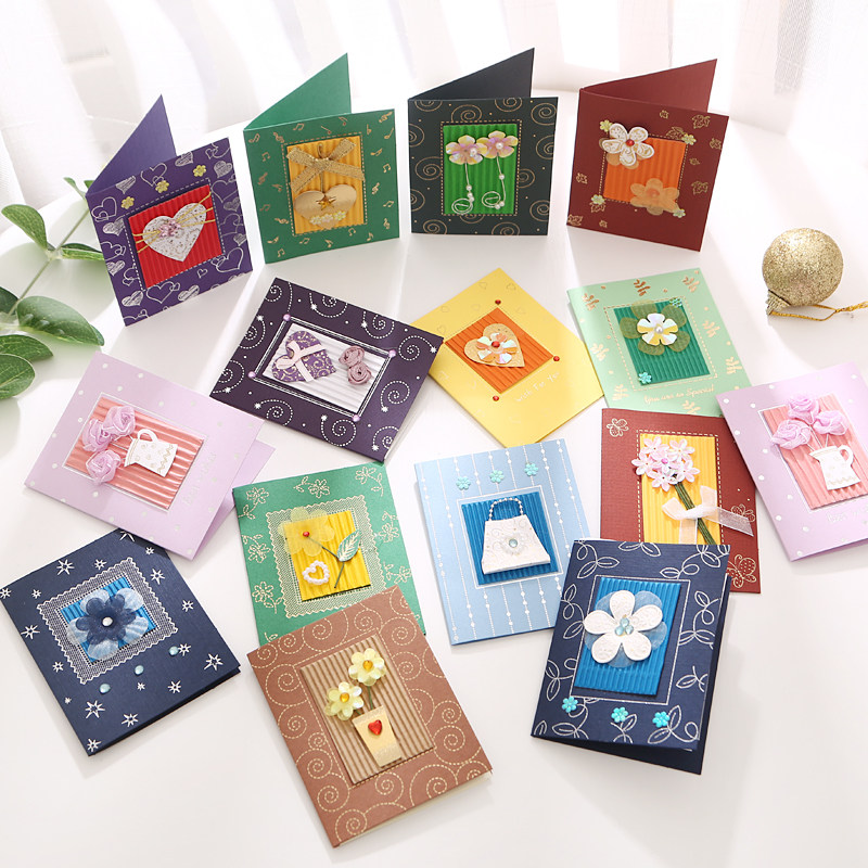 韩国迷你感谢卡创意手工生日贺卡情人节教师节可爱小卡片带信封