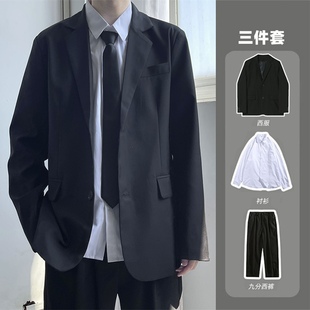 dk制服男西装外套一套初高中毕业班服学院风小西服学生jk西服套装