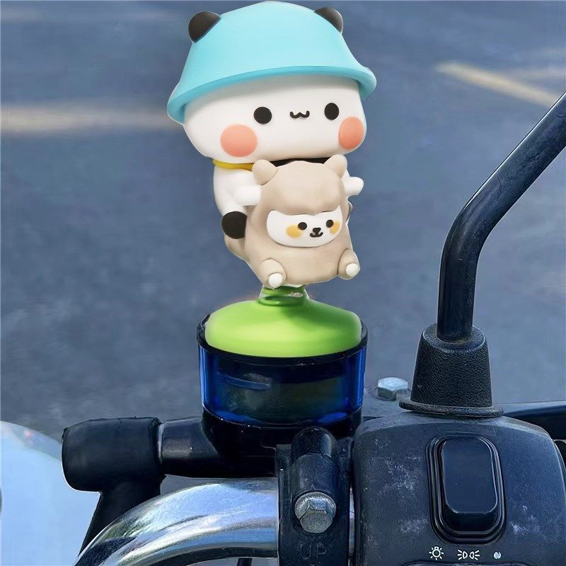 可爱一二布布车载摆件摇摇乐电动车装饰小配件摩托车自行车玩偶女