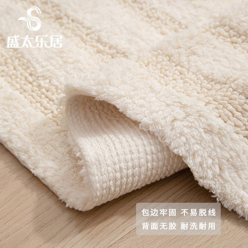 全棉卧室床边地毯厨房防滑长条地垫卫生间吸水脚垫手工流苏可机洗